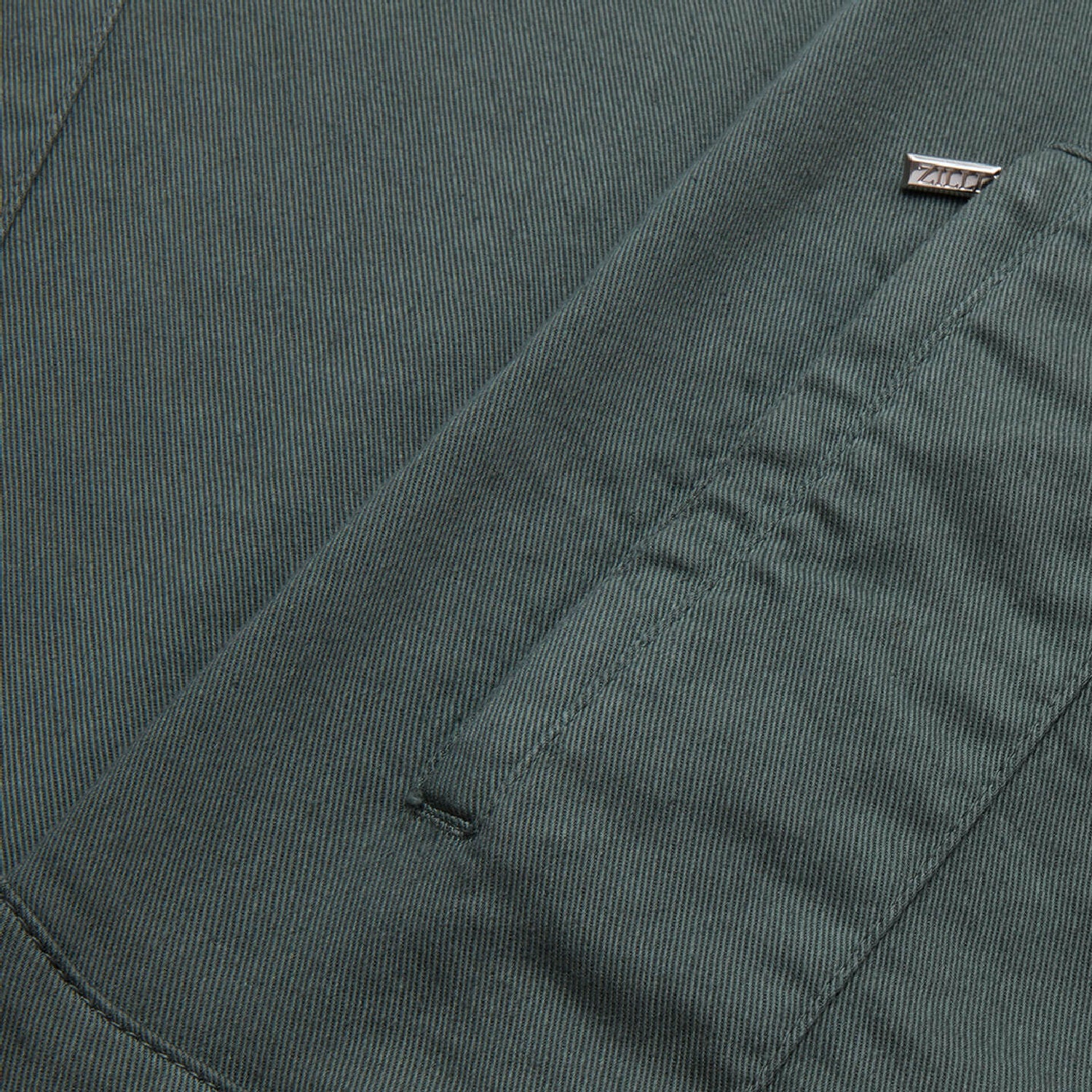 Denim jacket with topstitching - Green