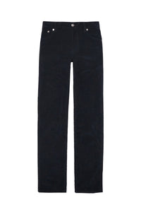 Pantalon à texture côtelée en velours - Bleu