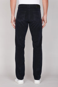 Pantalon à texture côtelée en velours - Bleu