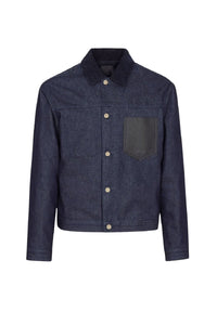 Blouson à col en velours côtelé - Bleu