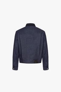 Corduroy-collared jacket - Blue