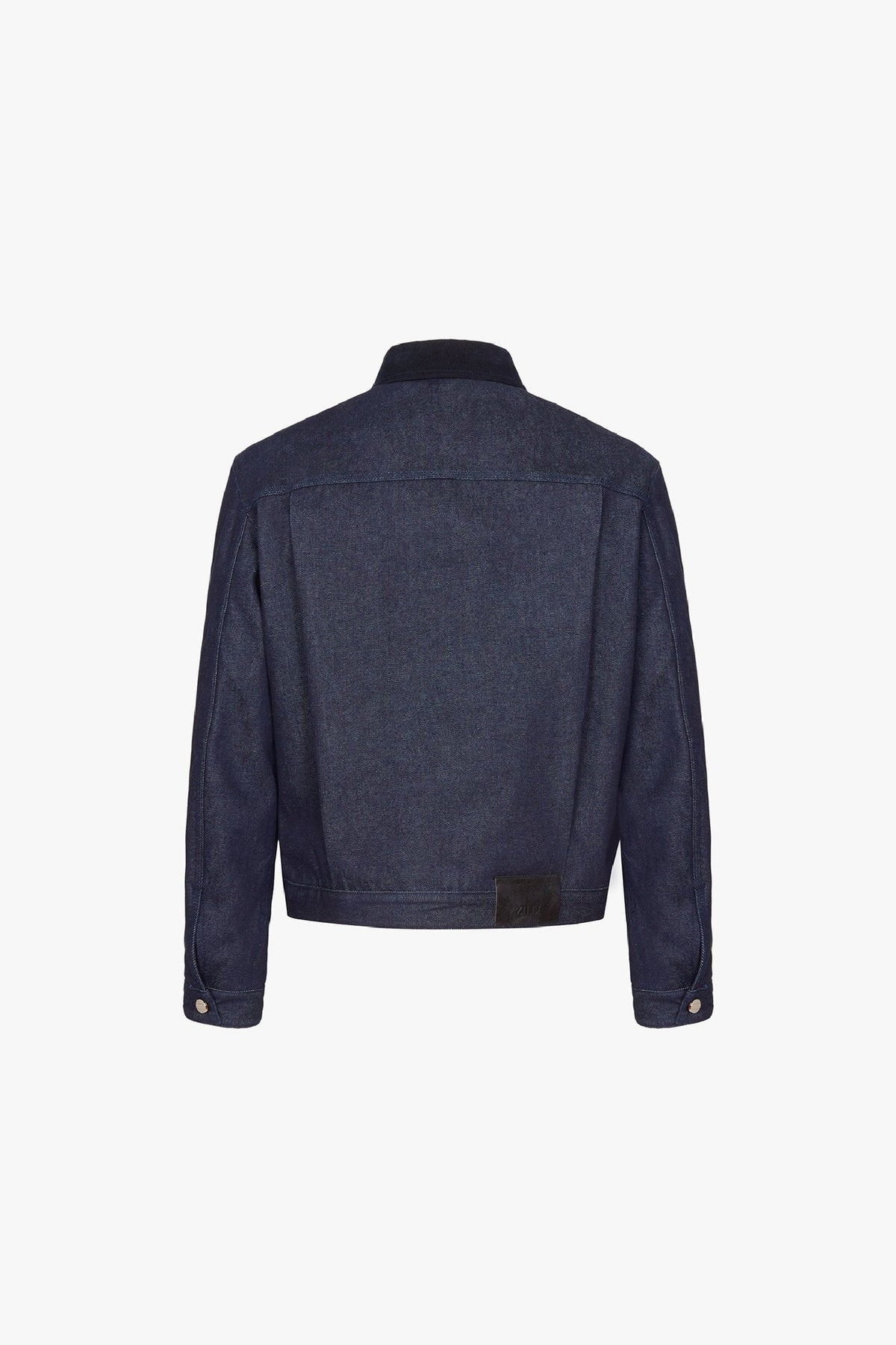 Corduroy-collared jacket - Blue
