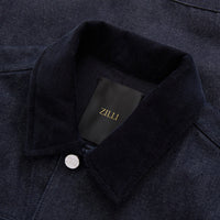 Blouson à col en velours côtelé - Bleu