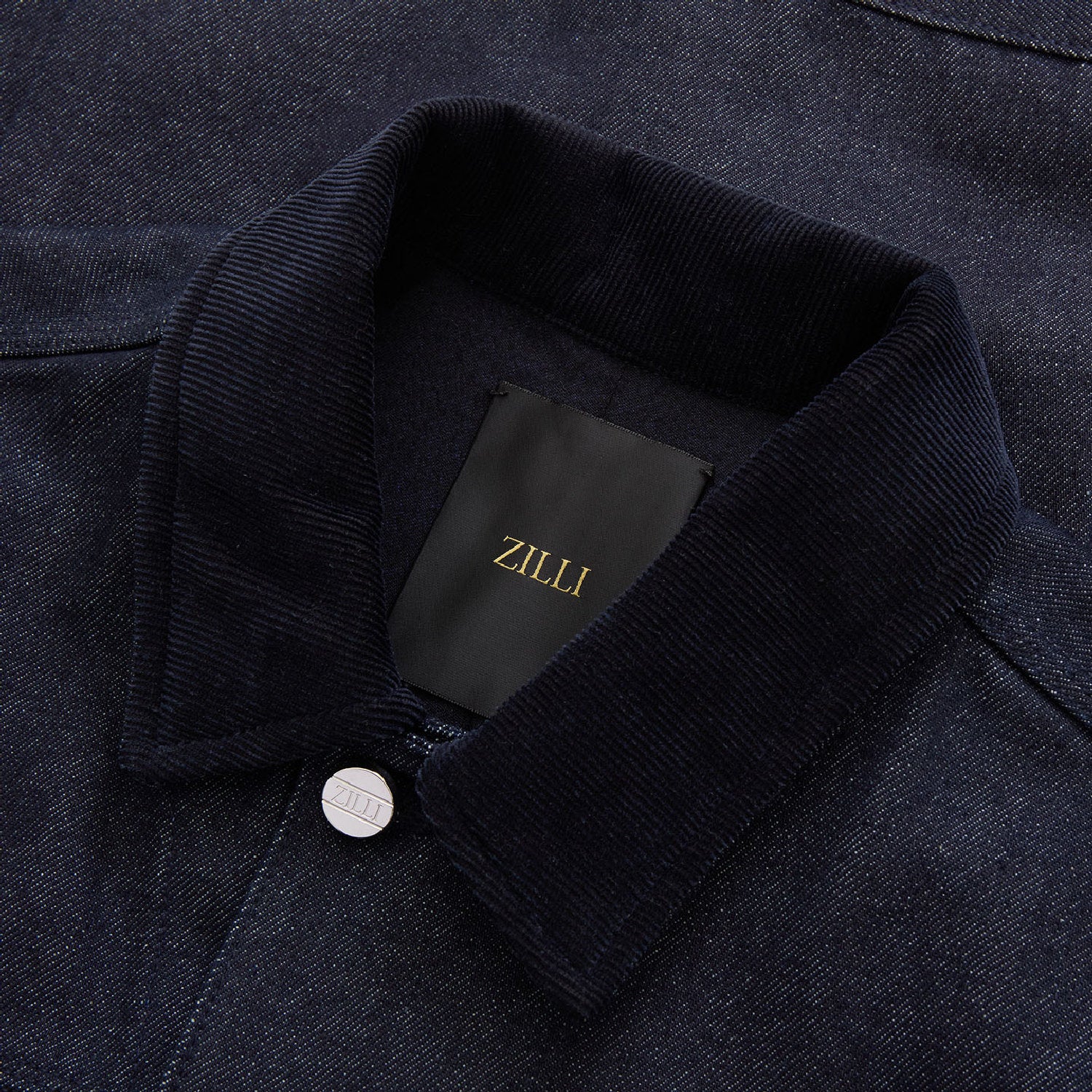 Blouson à col en velours côtelé - Bleu