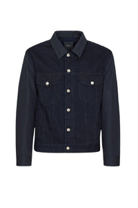 Veste à poches boutonnée en denim - Bleu