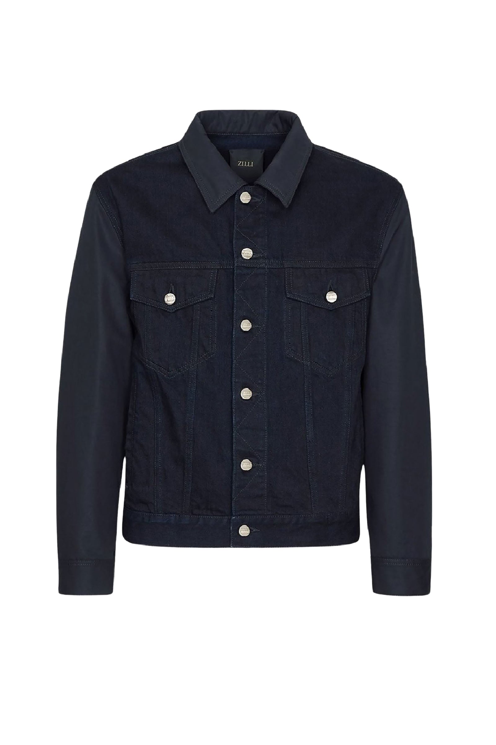 Veste à poches boutonnée en denim - Bleu