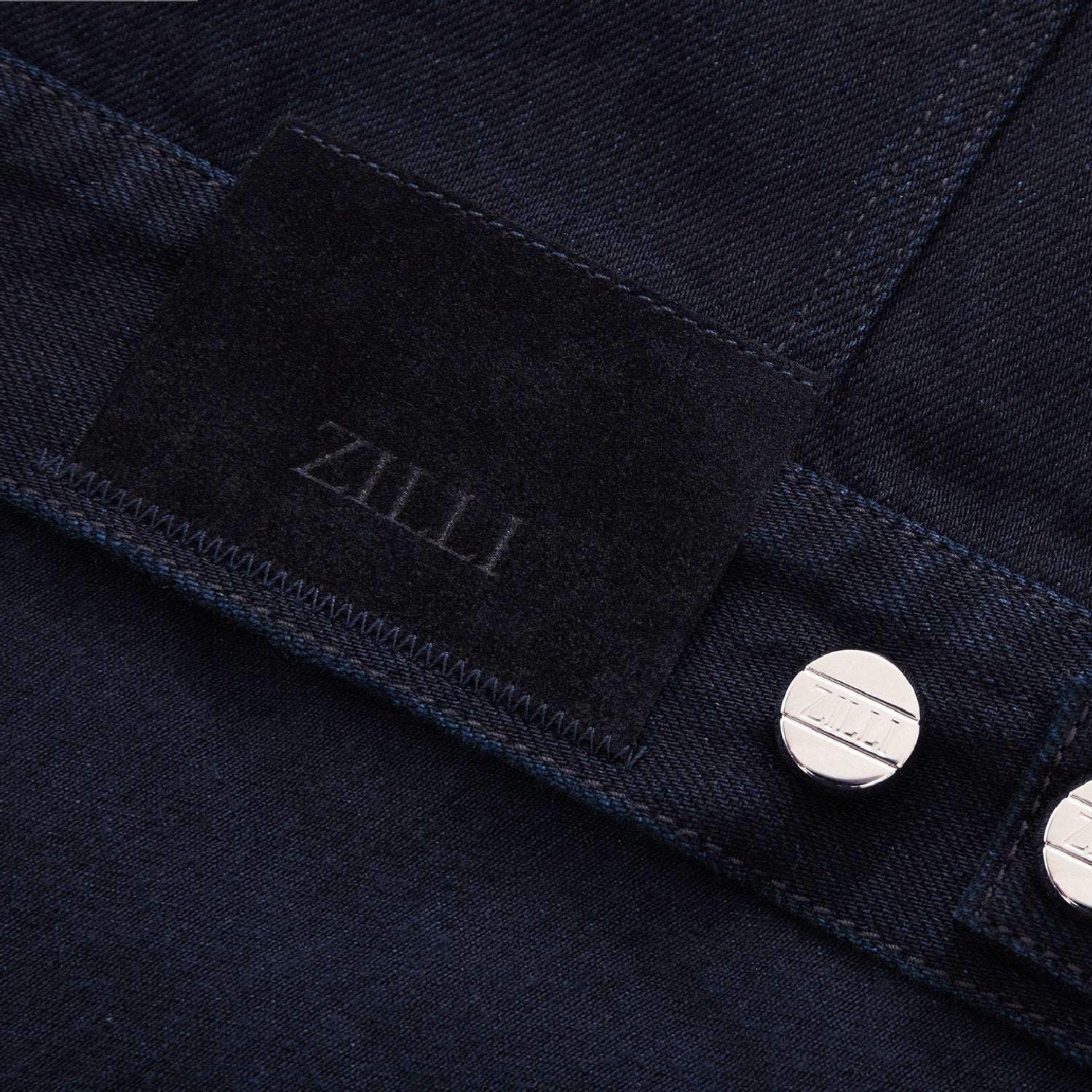 Veste à poches boutonnée en denim - Bleu