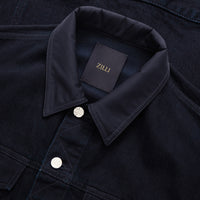 Veste à poches boutonnée en denim - Bleu