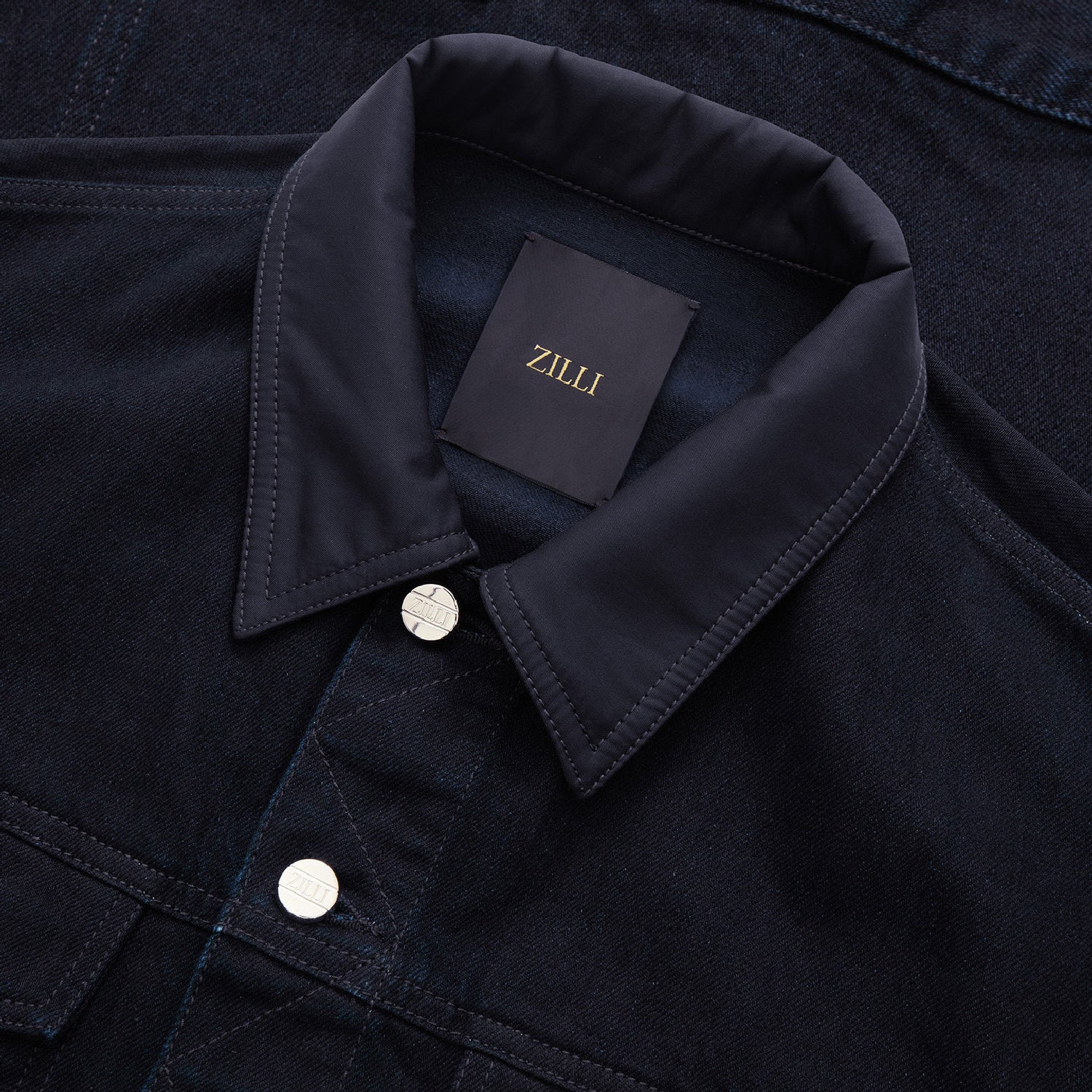 Veste à poches boutonnée en denim - Bleu