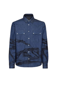 Chemise à motif imprimé - Bleu & Noir