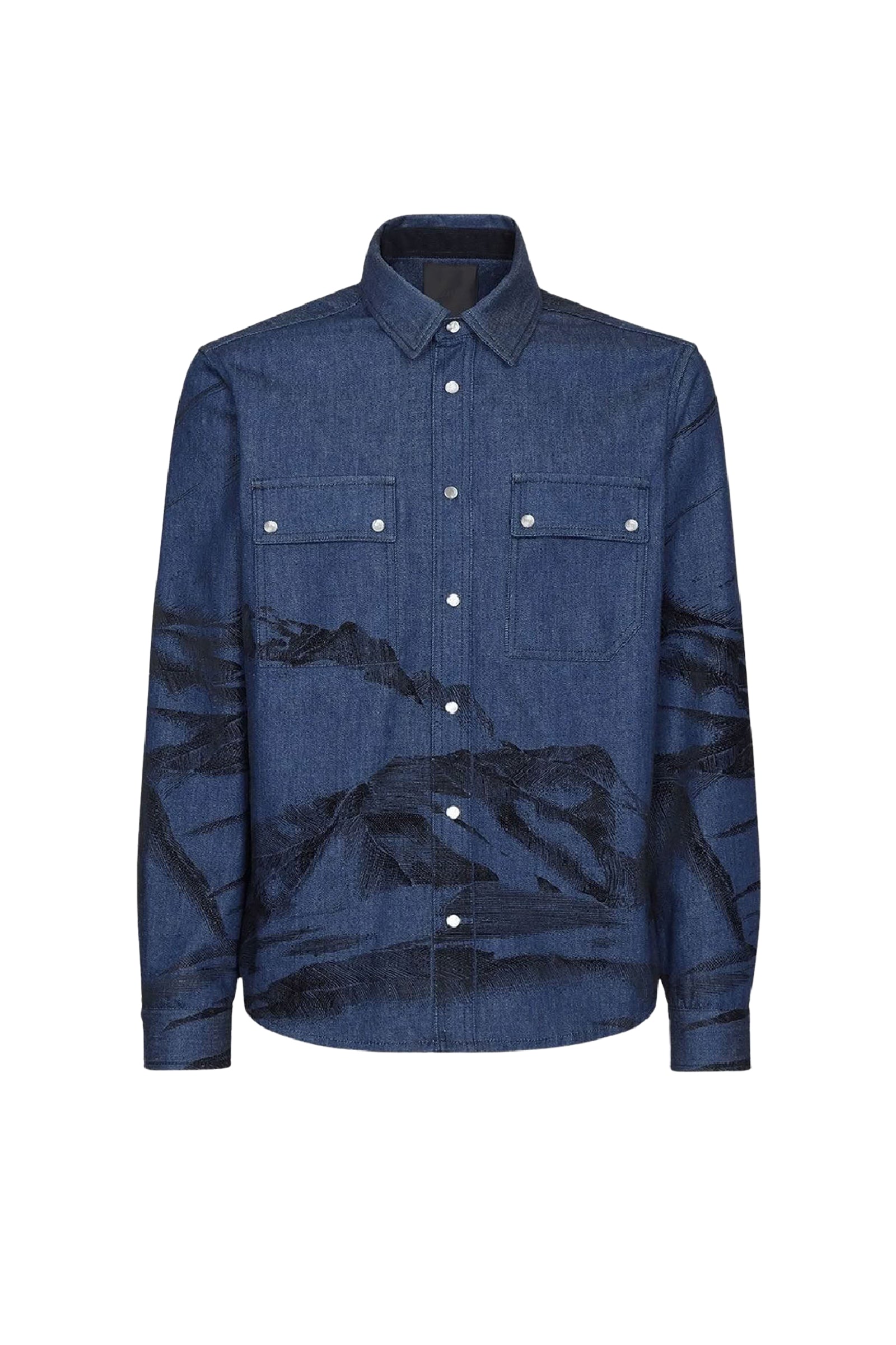 Chemise à motif imprimé - Bleu & Noir