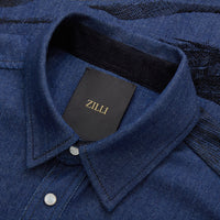 Chemise à motif imprimé - Bleu & Noir
