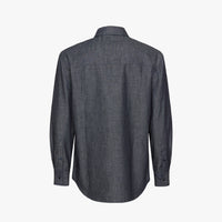 Embroidered shirt with patch pocket - Grey