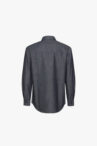 Embroidered shirt with patch pocket - Grey