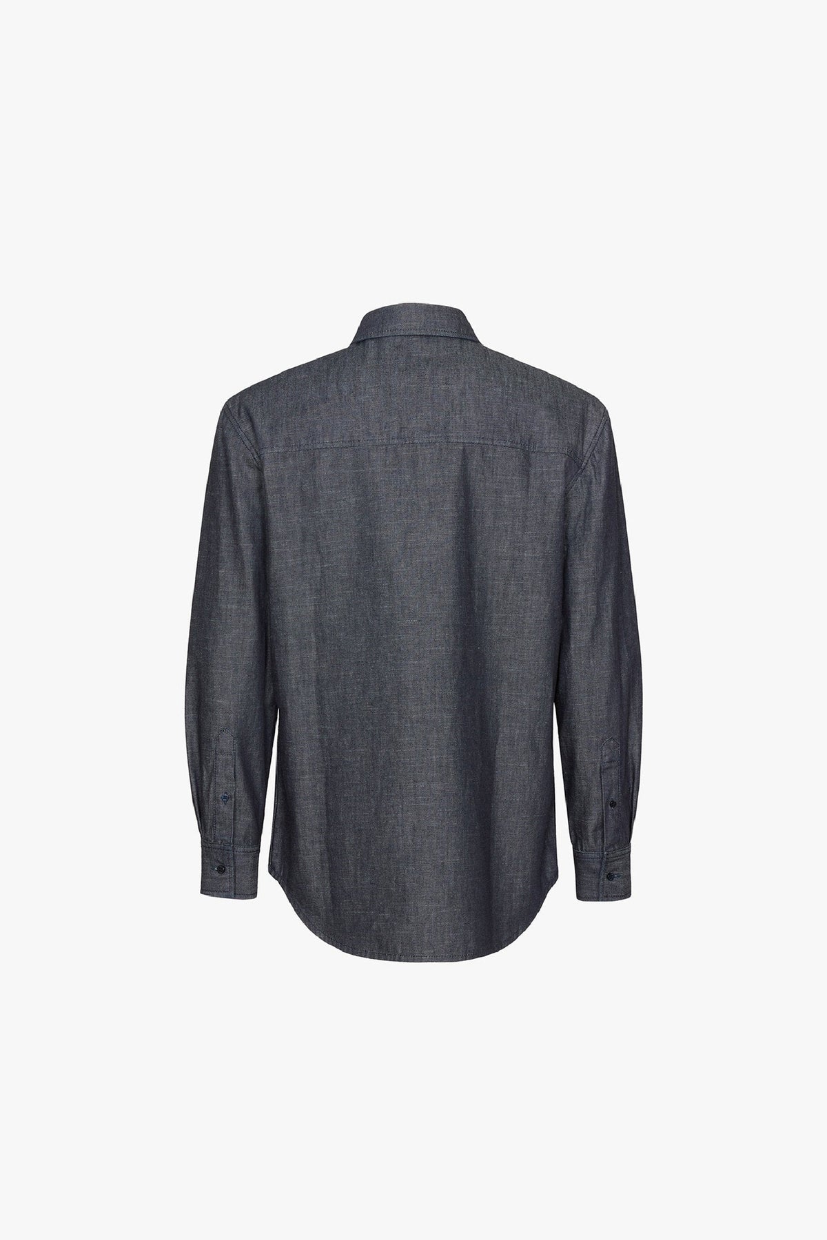 Embroidered shirt with patch pocket - Grey