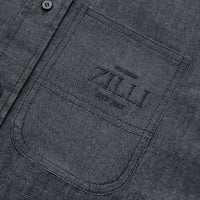 Embroidered shirt with patch pocket - Grey