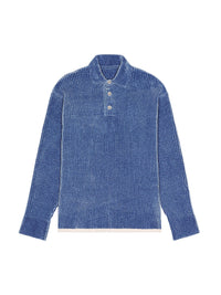 Polo Duci en maille bicolore - Blue