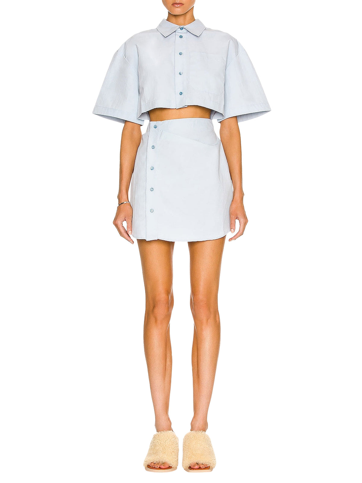 Robe courte Arles boutonnée - Light Blue