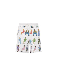 Loose shorts with drawstring - White