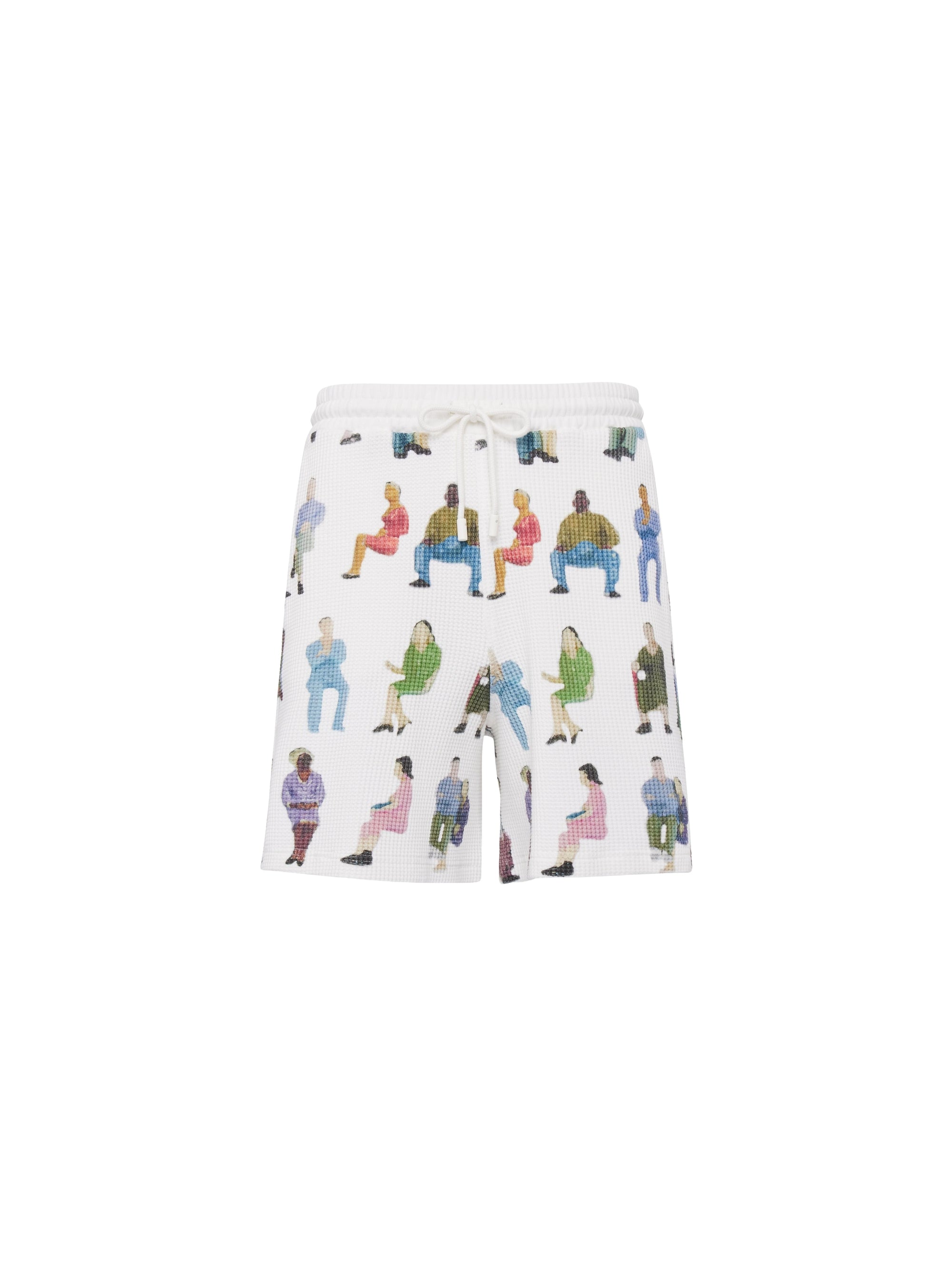 Loose shorts with drawstring - White