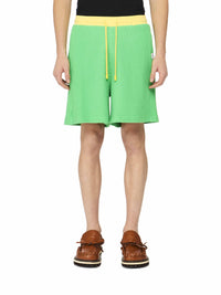 Short En Tissu Gauzé Contrasté - Apple Green