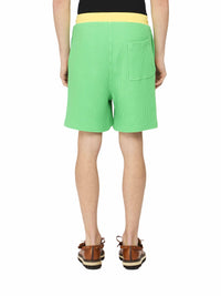Short En Tissu Gauzé Contrasté - Apple Green
