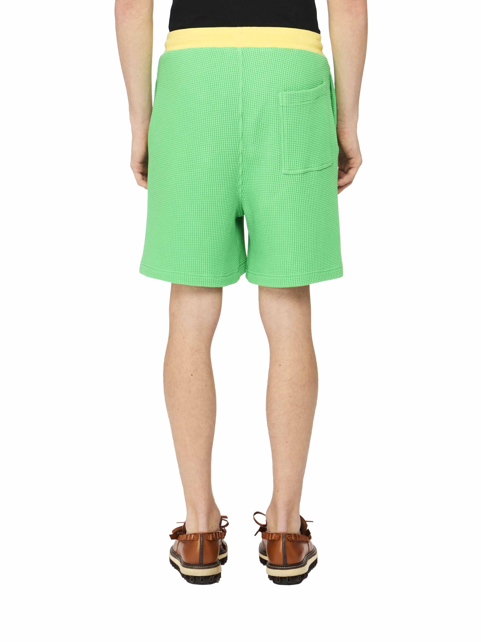 Short En Tissu Gauzé Contrasté - Apple Green