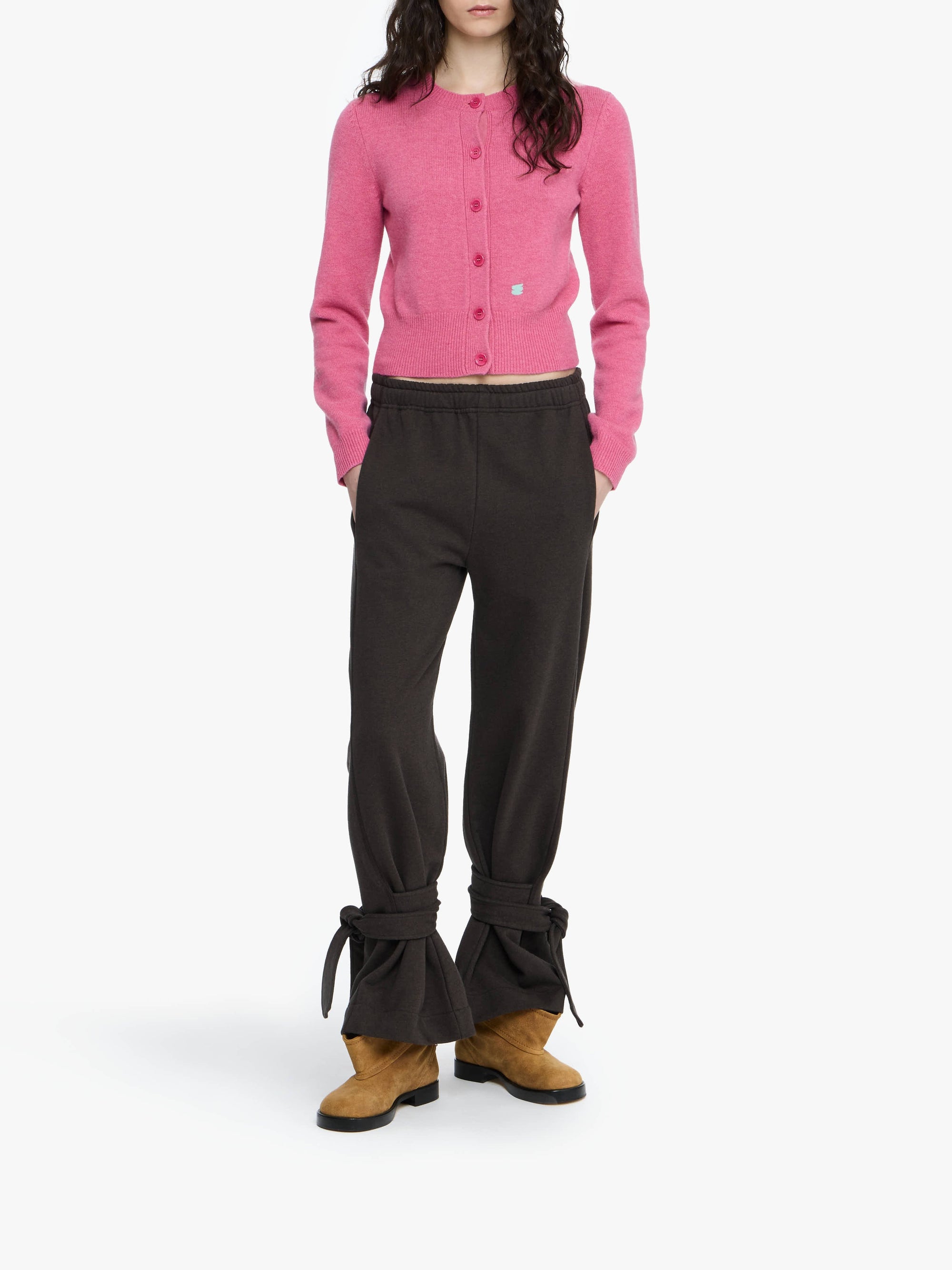 Pantalon De Jogging À Noeud - Dark Brown Melange