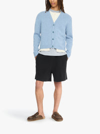 Short En Tissu Waffle Teint En Pièce - Washed Black
