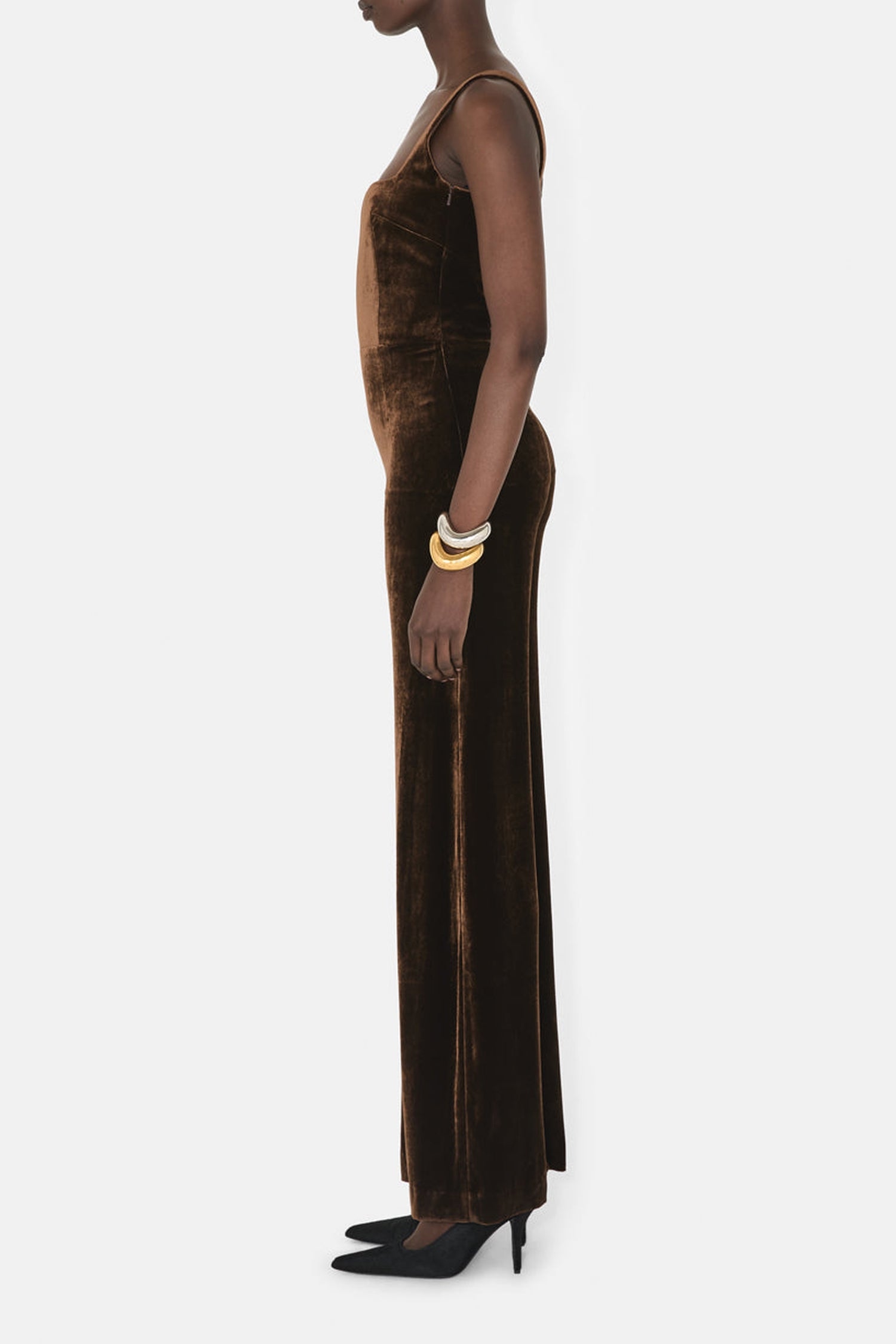 Combinaison Vesper en velours - Chocolate