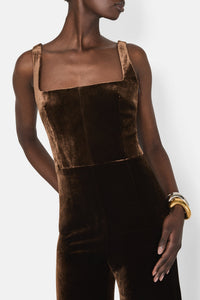 Combinaison Vesper en velours - Chocolate