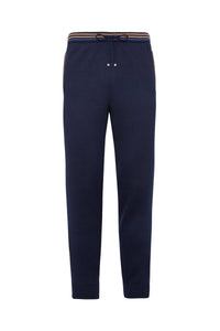 Pantalon de survêtement à ceinture rayée en laine - Bleu