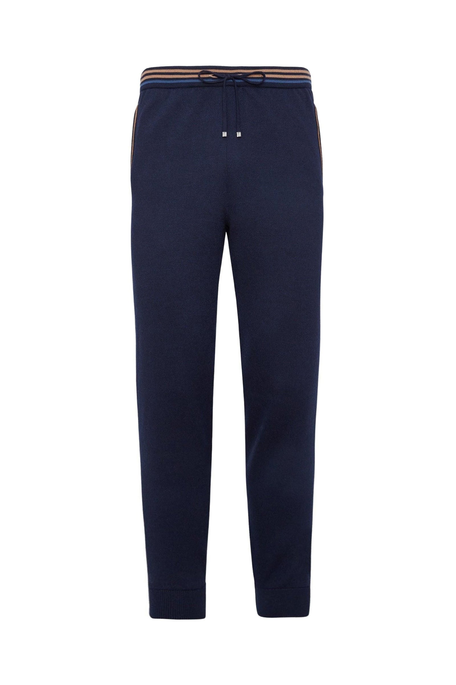 Pantalon de survêtement à ceinture rayée en laine - Bleu