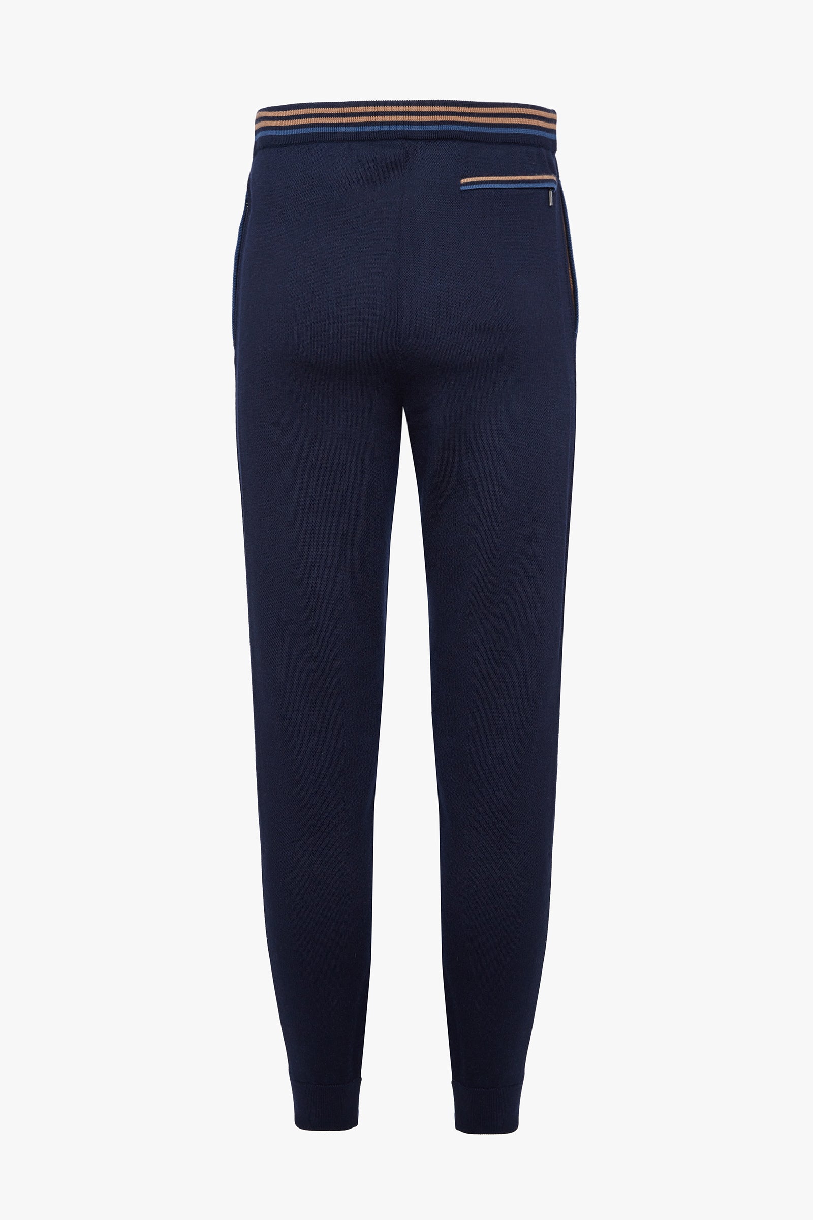 Pantalon de survêtement à ceinture rayée en laine - Bleu