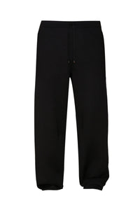 Pantalon de survêtement côtelé en laine - Noir