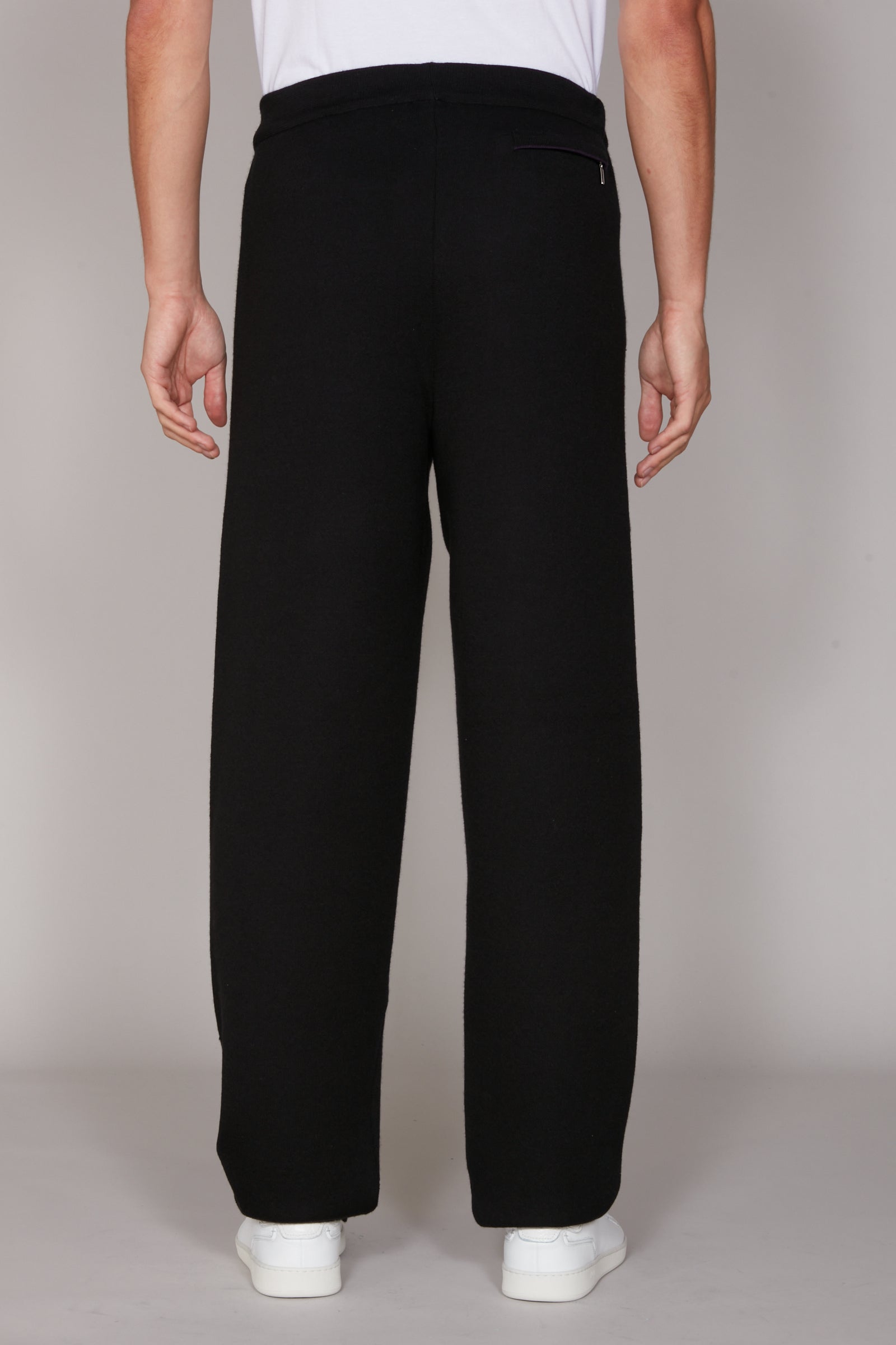 Pantalon de survêtement côtelé en laine - Noir