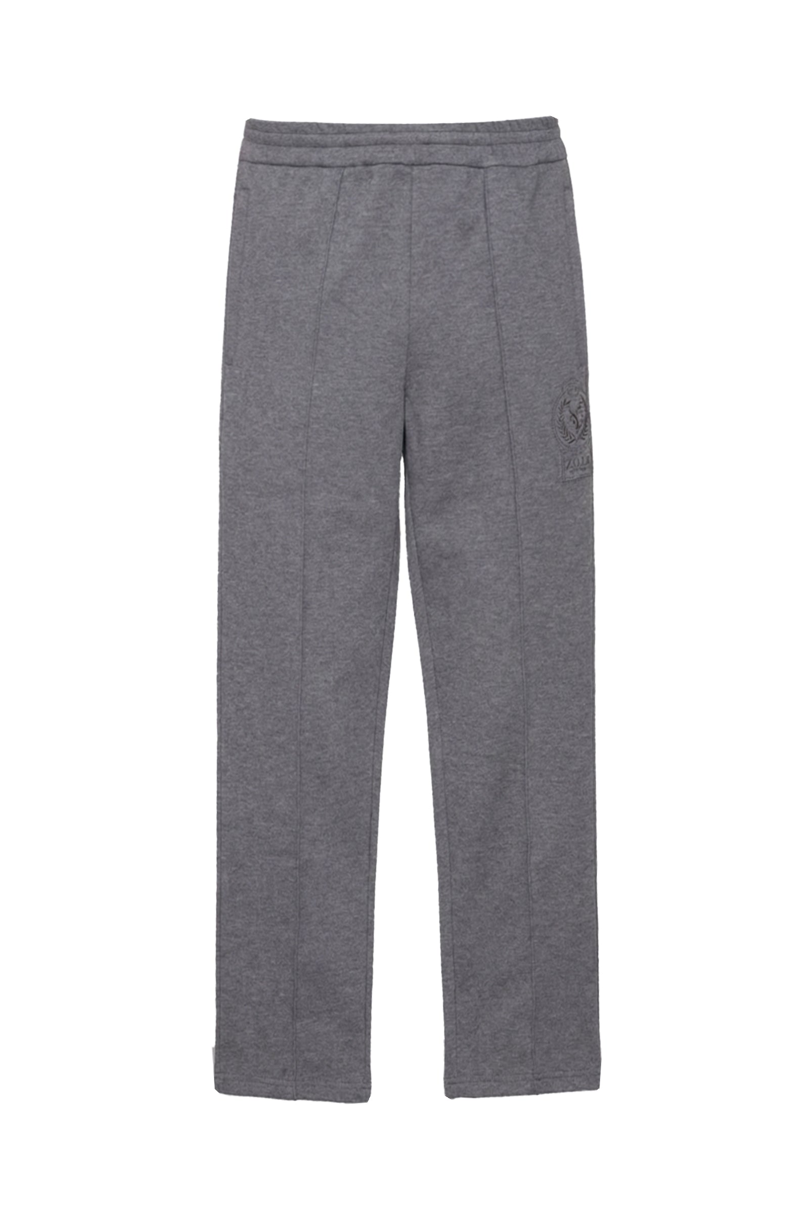 Pantalon de survêtement à logo brodé et surpiqûres - Gris