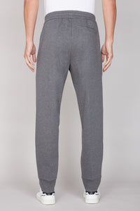 Pantalon de survêtement à logo brodé et surpiqûres - Gris