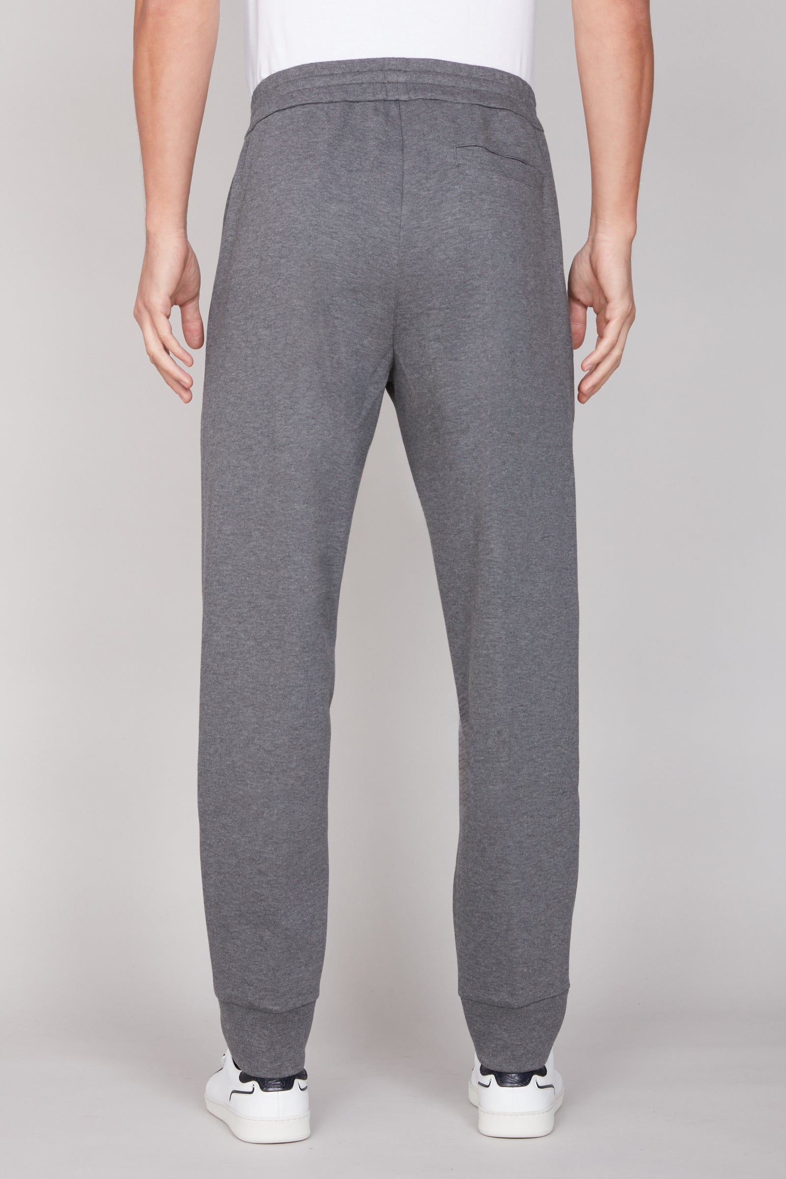 Pantalon de survêtement à logo brodé et surpiqûres - Gris