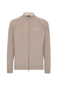 Cardigan zippé à col montant en cachemire - Taupe