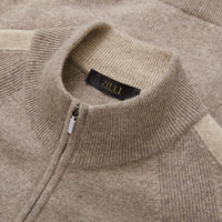 Cardigan zippé à col montant en cachemire - Taupe