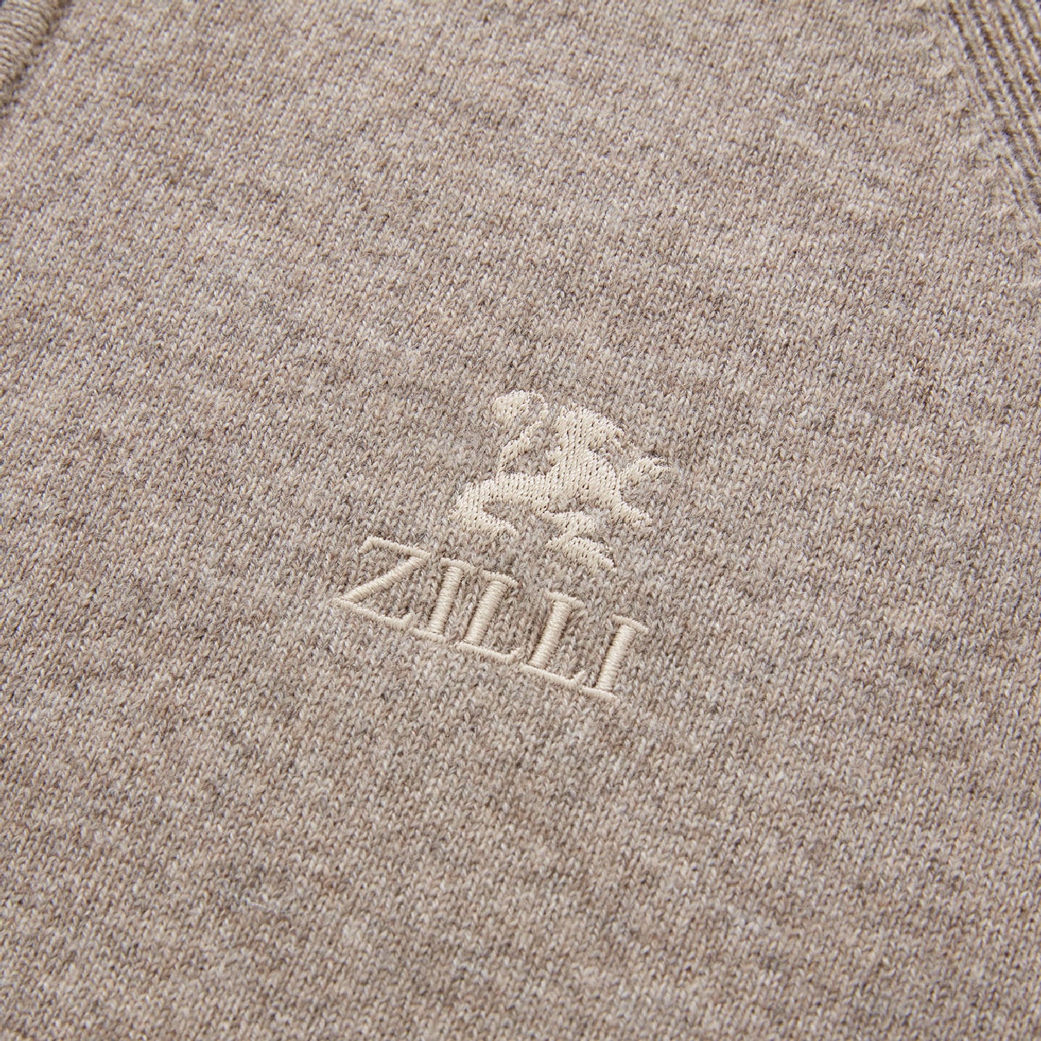 Cardigan zippé à col montant en cachemire - Taupe
