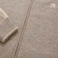 Cardigan zippé à col montant en cachemire - Taupe