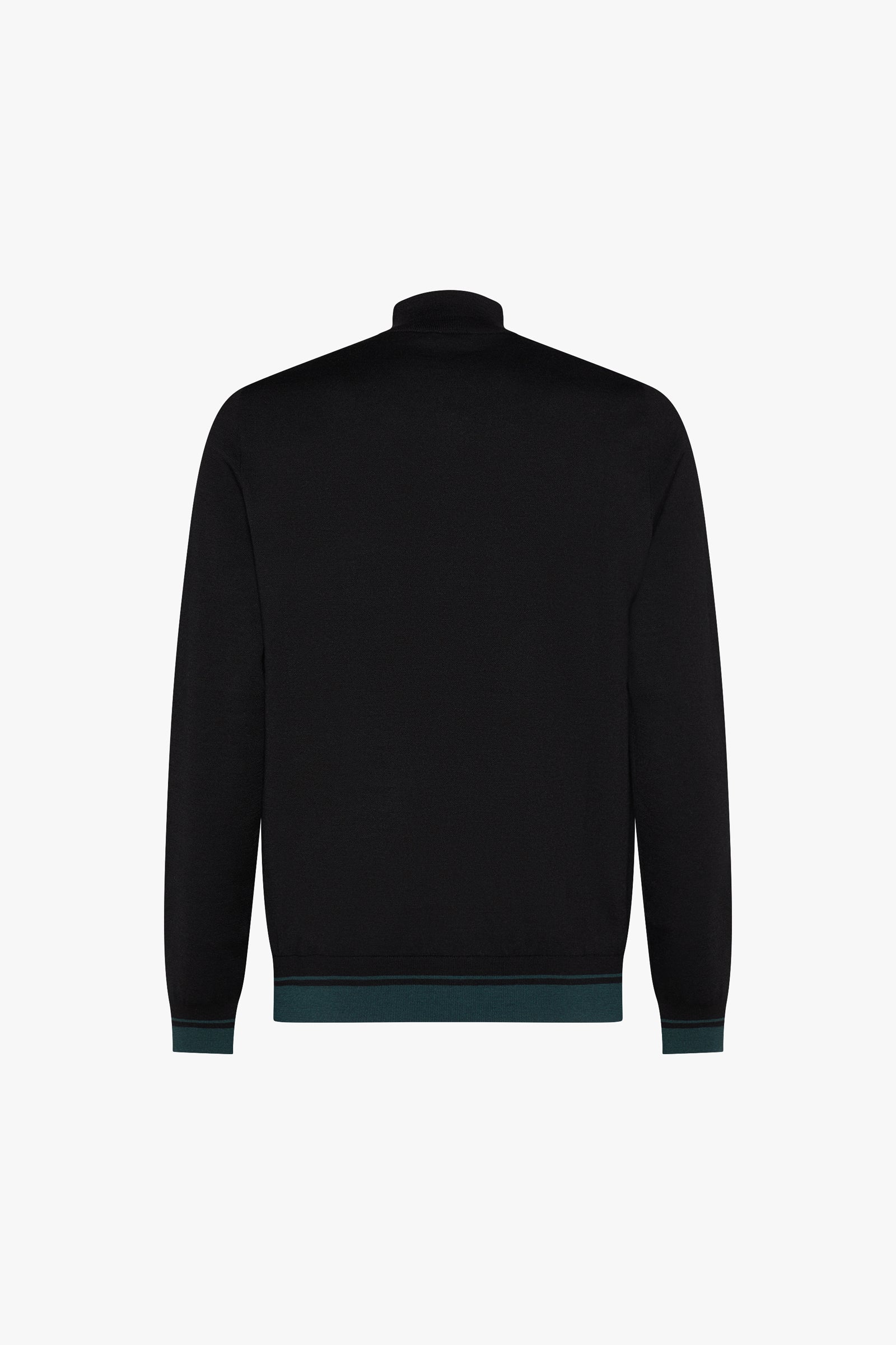 Cardigan zippé à empiècem en cachemire - Vert & Noir
