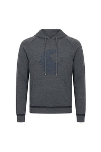 Sweat à capuche avec motif graphique en laine - Gris