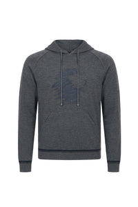 Sweat à capuche avec motif graphique en laine - Gris
