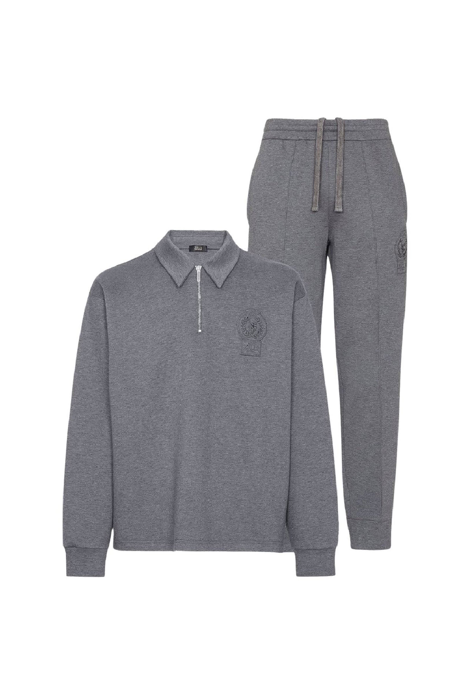 Track suit with embroidered badge - Grey