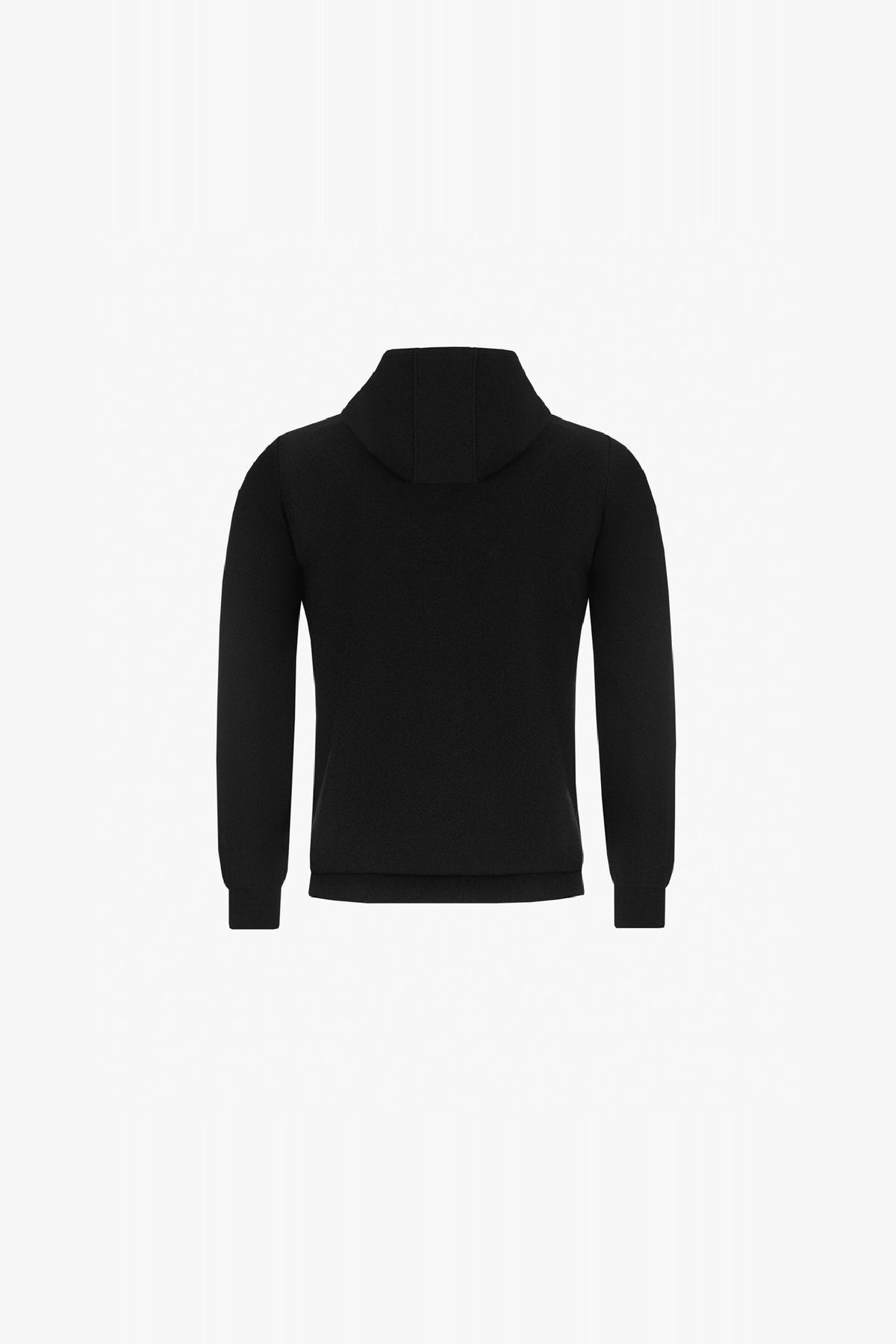 Sweat à capuche avec logo en laine et cachemire - Noir