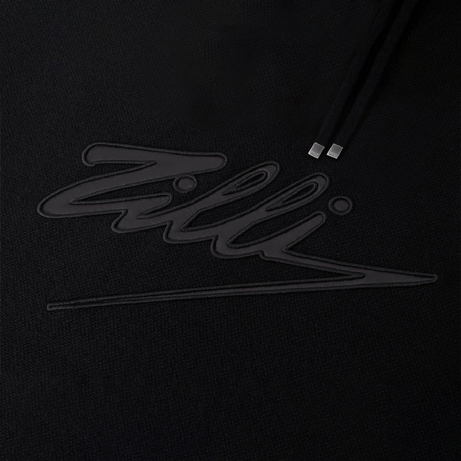 Sweat à capuche avec logo en laine - Noir