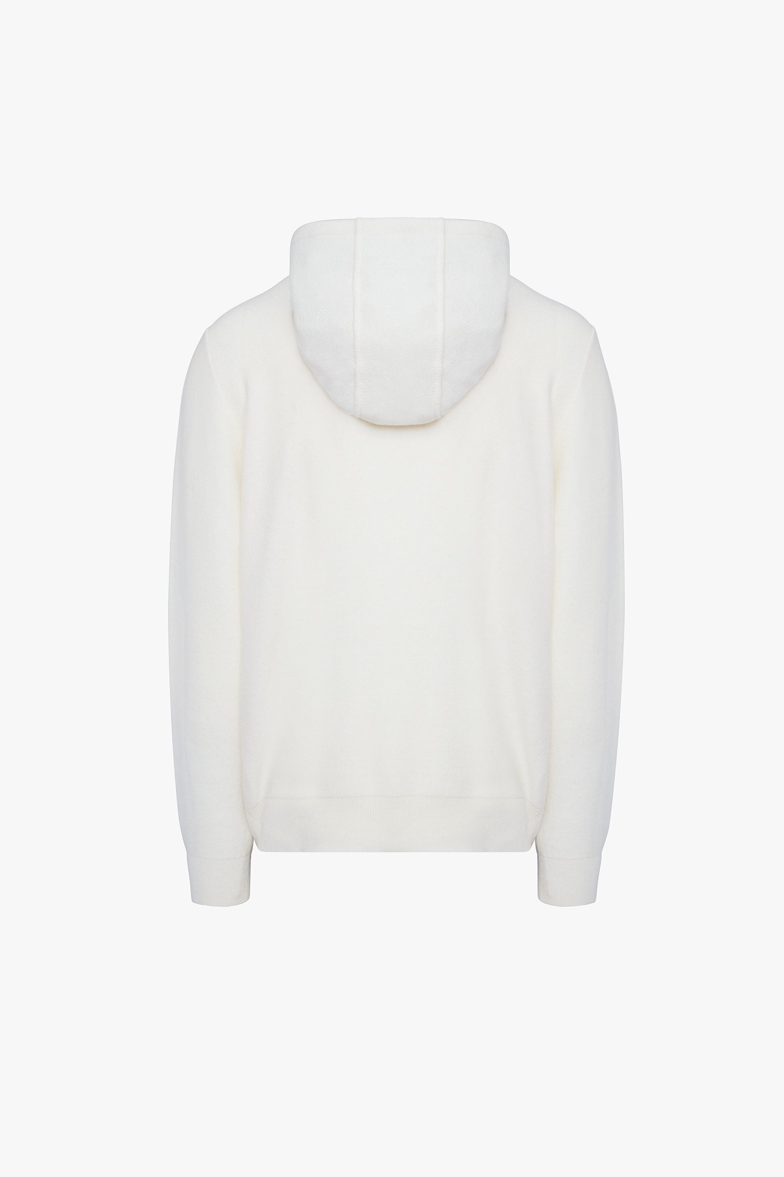Sweat à capuche avec logo brodé en laine - Blanc